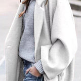 Amélie Laurent | Manteau long oversize en mélange de laine pour femme