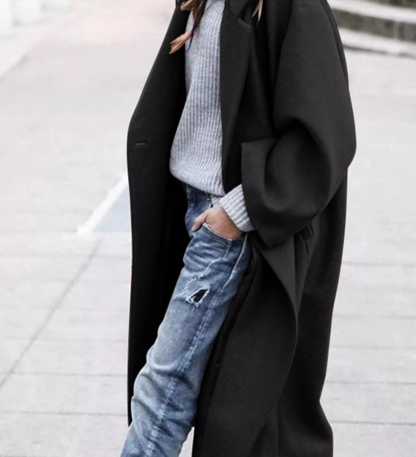 Amélie Laurent | Manteau long oversize en mélange de laine pour femme
