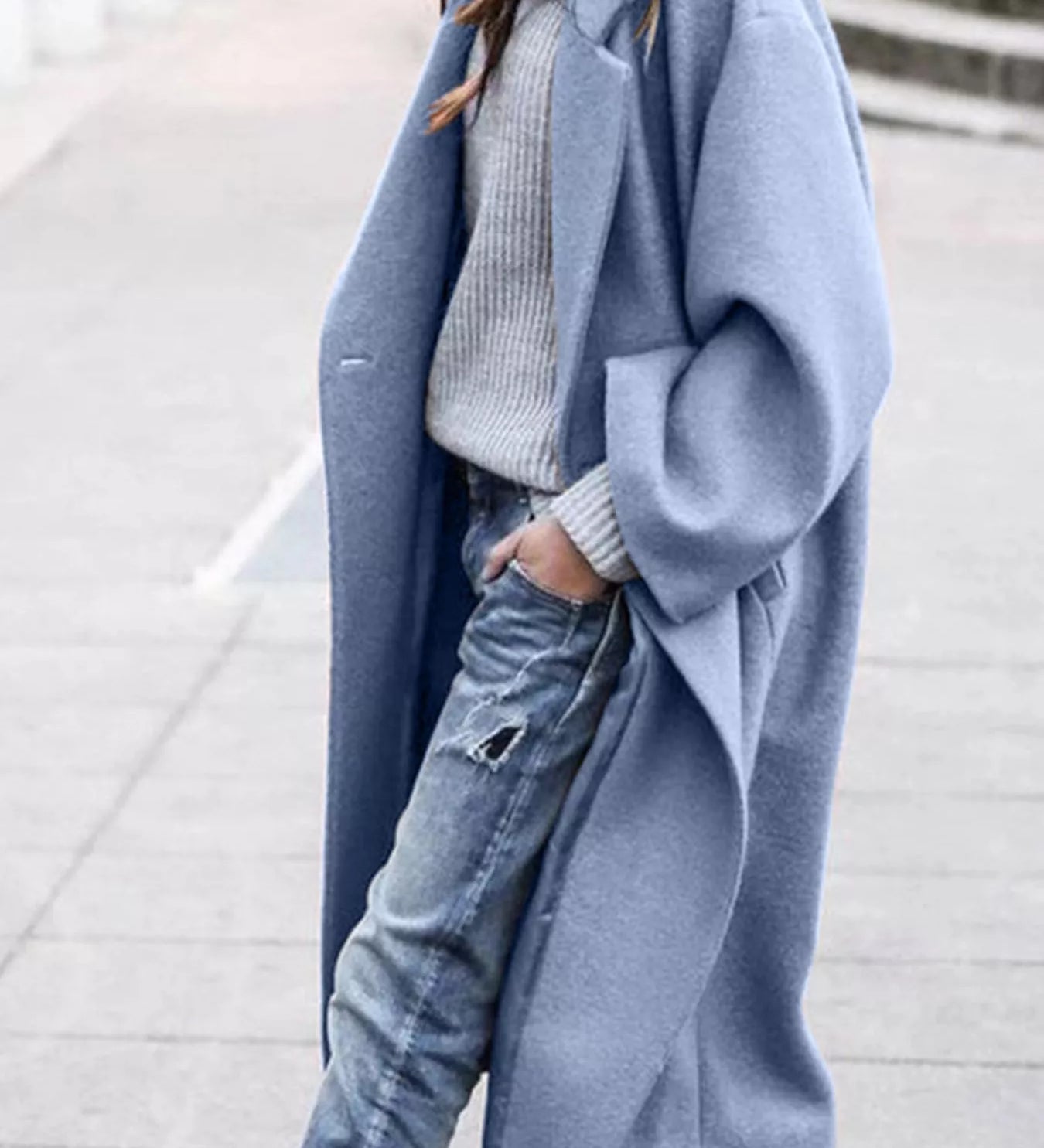 Amélie Laurent | Manteau long oversize en mélange de laine pour femme