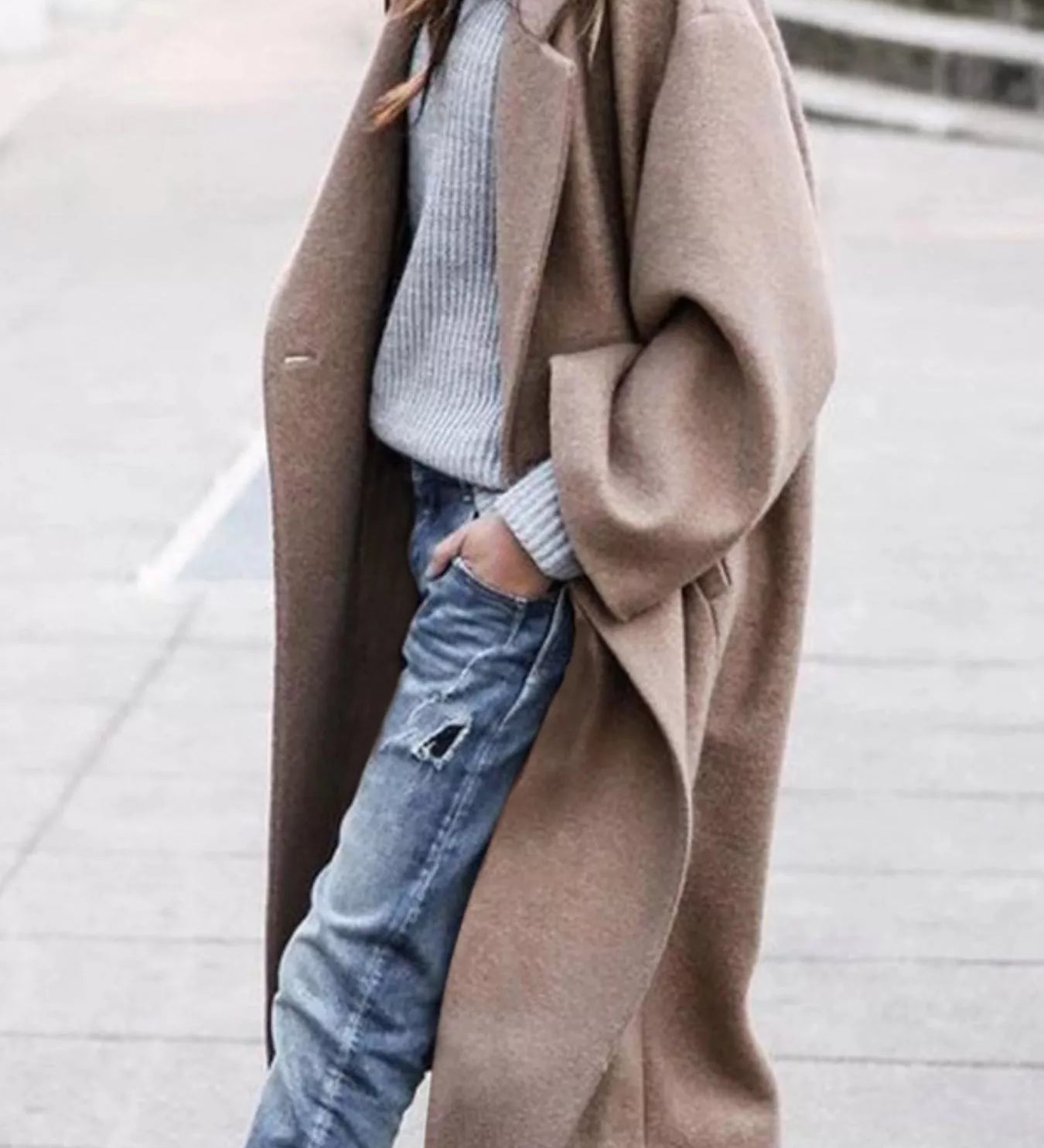 Amélie Laurent | Manteau long oversize en mélange de laine pour femme