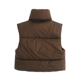 Elena Rossi | Gilet matelassé court pour femme avec col de luxe