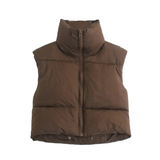 Elena Rossi | Gilet matelassé court pour femme avec col de luxe