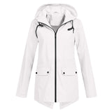 Amélie Laurent | Imperméable long à capuche pour femme, finition minimaliste