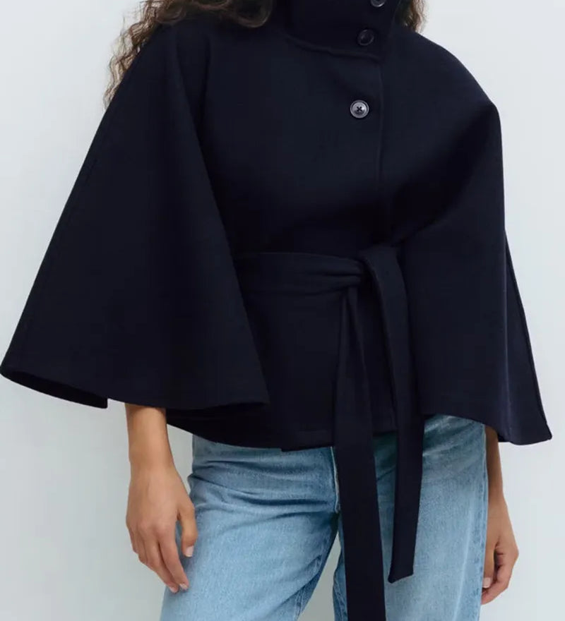 Valentina Moretti | Manteau cape ceinturé pour femme