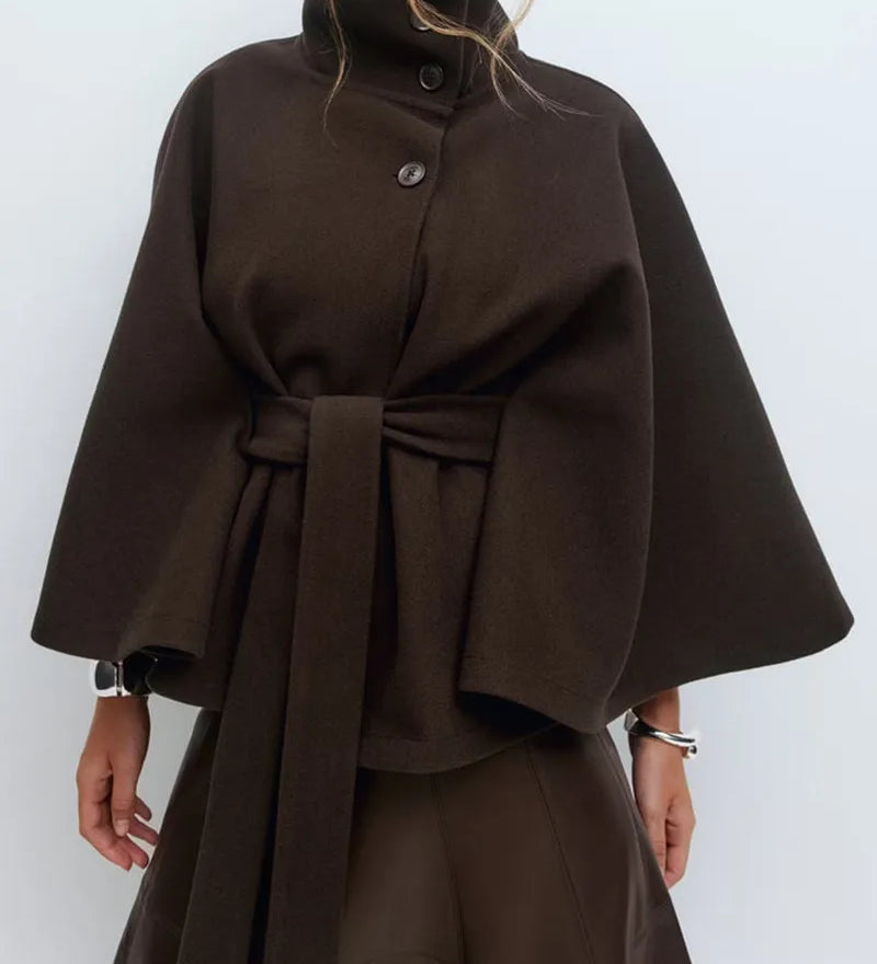 Valentina Moretti | Manteau cape ceinturé pour femme
