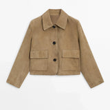 Lucienne Caruso | Veste courte en daim pour femme