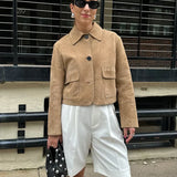 Lucienne Caruso | Veste courte en daim pour femme