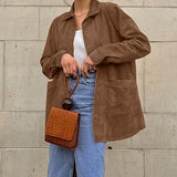 Elena Moretti | Veste oversize en daim pour femme