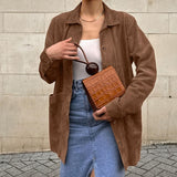 Elena Moretti | Veste oversize en daim pour femme