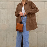 Elena Moretti | Veste oversize en daim pour femme