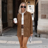 Elena Moretti | Veste oversize en daim pour femme