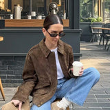 Valeria Romano | Veste courte en daim vintage pour femme