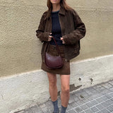 Valeria Romano | Veste courte en daim vintage pour femme