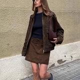 Valeria Romano | Veste courte en daim vintage pour femme