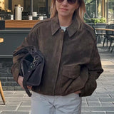 Valeria Romano | Veste courte en daim vintage pour femme