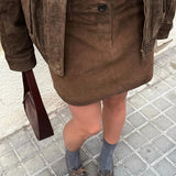 Valeria Romano | Veste courte en daim vintage pour femme