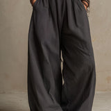 Combinaison-pantalon bohème à rayures fines, dos nu croisé et jambes larges, coloris anthracite
