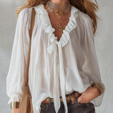 Blouse éthérée en mousseline à volants