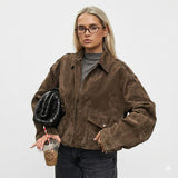 Valeria Romano | Veste courte en daim vintage pour femme
