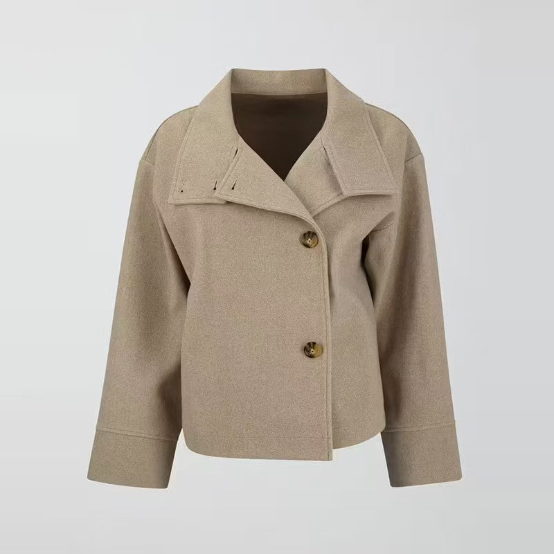 Élise Dubois | Manteau court élégant en laine pour femme