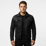 Marco Bellini | Veste en jean noir classique pour homme