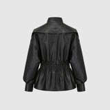 Valentina Moreau | Veste à basque en similicuir de luxe pour femme