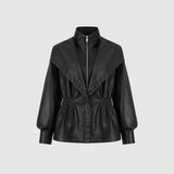 Valentina Moreau | Veste à basque en similicuir de luxe pour femme