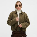 Charlotte Bellini | Veste bomber oversize en daim pour femme