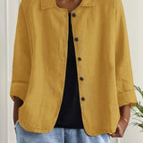 Amélie Rousseau | Veste en lin boutonnée Sky Breeze à l'élégance décontractée pour femme