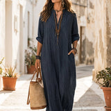 Robe longue ample Nomadic Indigo