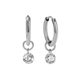 Boucles d'oreilles créoles Larmes de Lune en or blanc