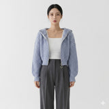 Sophie Moreau | Sweat à capuche zippé en maille de luxe pour femme