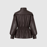 Valentina Moreau | Veste à basque en similicuir de luxe pour femme