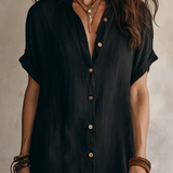 Robe midi décontractée en lin noir style bohème moderne