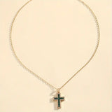Pendentif Solene Croix Émeraude | Or