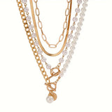 Parure collier serpent vintage perles et or | Or