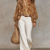 Blouse bohème à motif cachemire