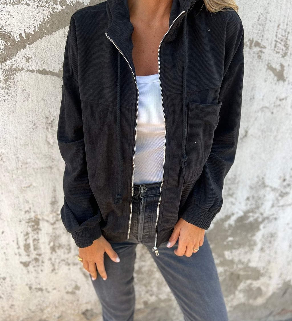 Léa Morel | Veste à capuche en velours côtelé pour femme