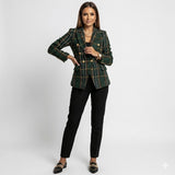 Camille Dubois | Veste blazer à carreaux en tweed pour femme