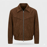 Marco DeLuca | Veste zippée en daim vintage à la coupe moderne et ajustée pour homme