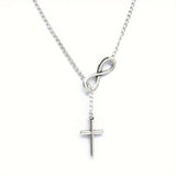 Collier pendentif Croix éternelle | Or blanc