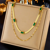 Collier double couche rétro Sorella Gem | Doré