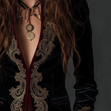 Blazer vintage en velours brodé style baroque