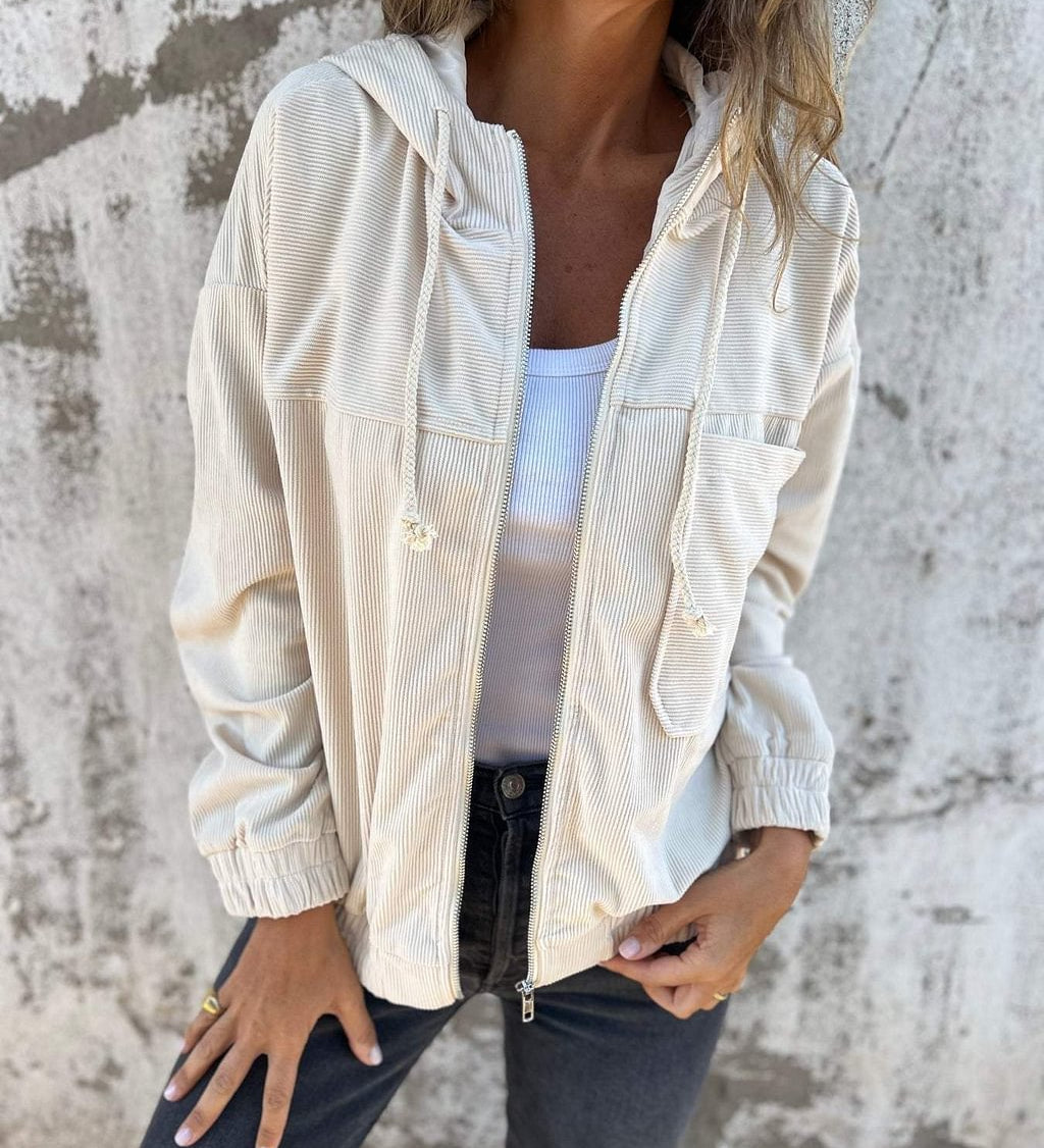 Léa Morel | Veste à capuche en velours côtelé pour femme