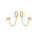 Boucles d'oreilles Adella chaînes | Or