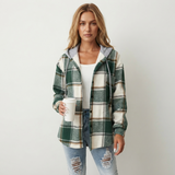 Grace Sutton | Surchemise à capuche en flanelle à carreaux pour femme
