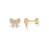Boucles d'oreilles motif nœud papillon | Dorées