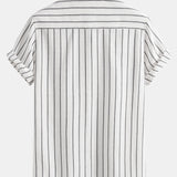 Chemise boutonnée en coton à rayures
