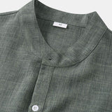 Chemise Henley à manches courtes en lin