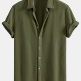 Chemise boutonnée en tissu gaufré
